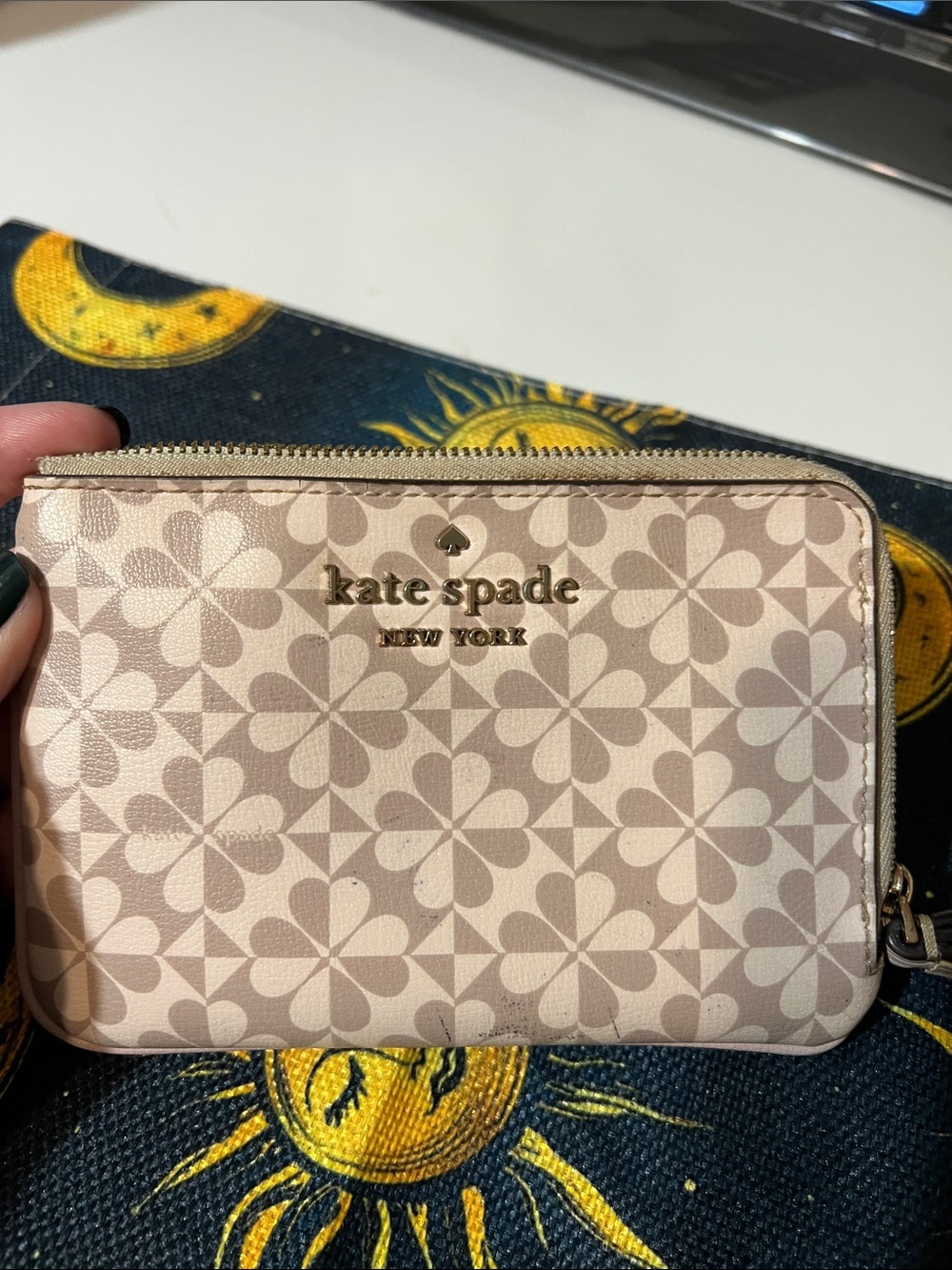 Kate Spade Spade Pattern Wristlet Clutch- See Description